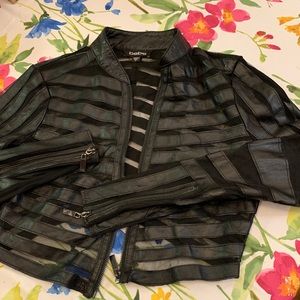 Bebe leather sheer jacket size small